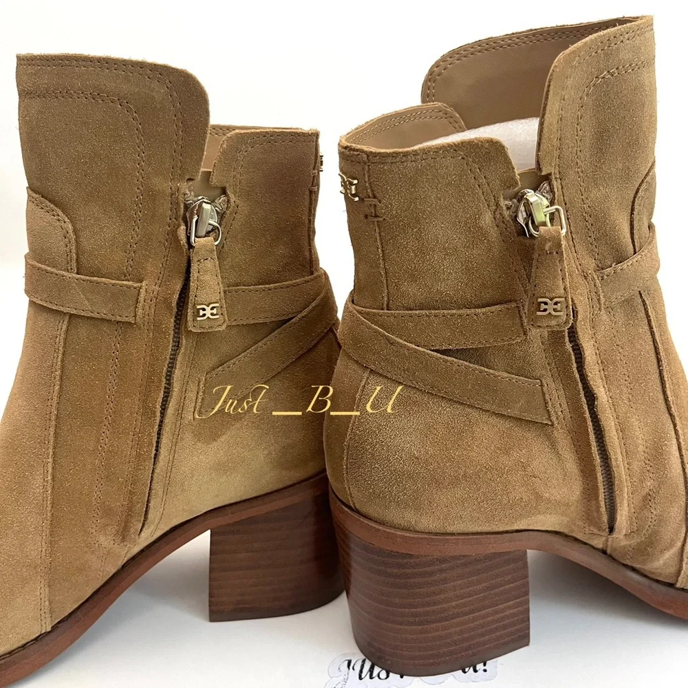 Sam Edelman | Pointed Toe | Block Heels | Zip Ankle Boots